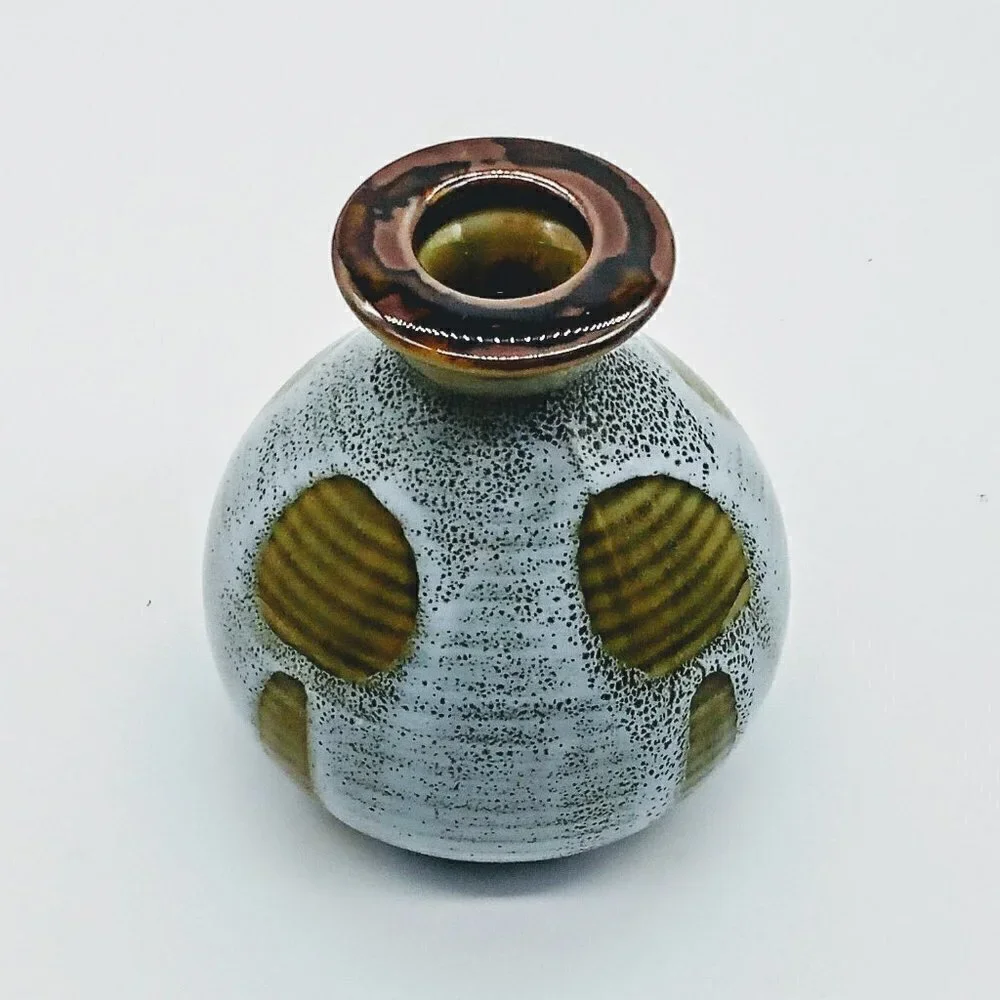 Multi-Color Glazed Ceramic Pottery Small Vase